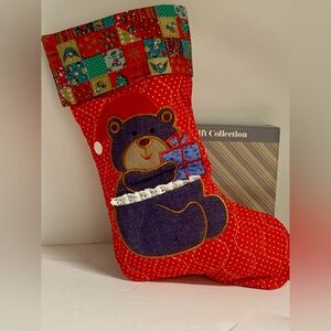 Avon Denim Bear Christmas Stocking